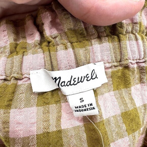 NWT Madewell Pull On Ruffled Tiered Mini Skirt Gingham Seersucker Women's Small - Picture 4 of 6